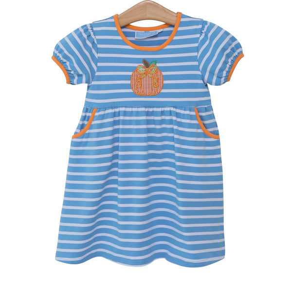 Trotter St Kids pumpkin applique dress