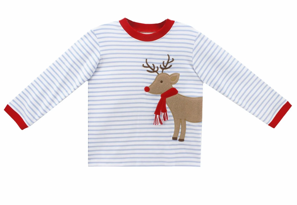 Reindeer applique knit t-shirt. Zuccini kids reindeer harry's play tee. 
