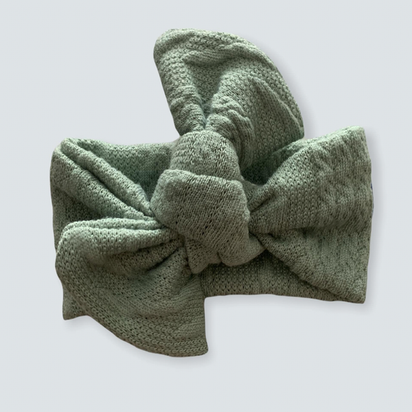 Sage green Mauve  baby top knot headband. Handmade