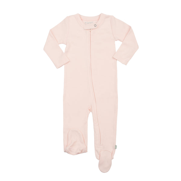 Organic cotton light pink zipper pajamas
