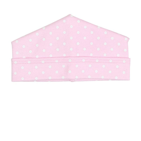 Magnoila Baby pink and white dot hat in 100% pima cotton.