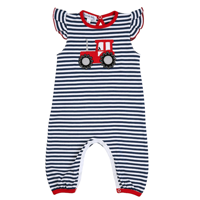 Red and White Pinstripe Knit Baseball Jersey for Infants. NB 