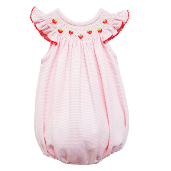 Zuccini kids strawberry smocked bubble