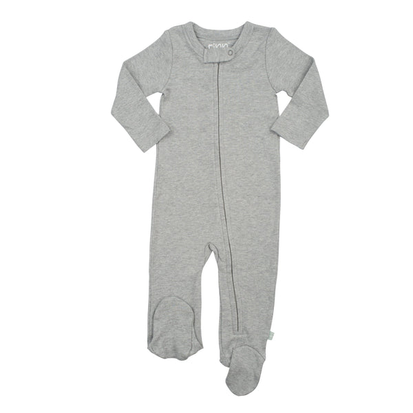 Organic cotton grey zipper pajamas