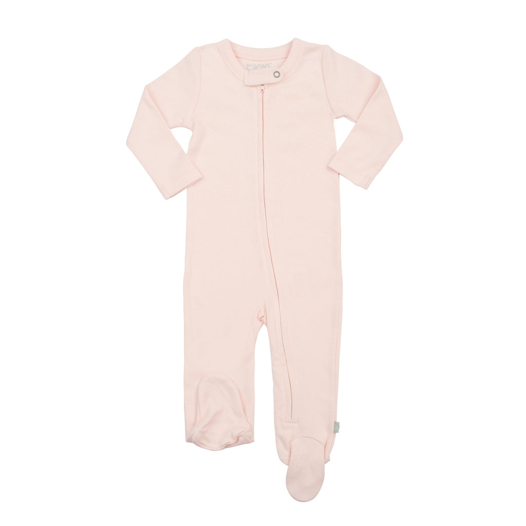 Organic cotton light pink zipper pajamas 