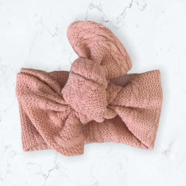 Mauve pink baby top knot headband