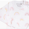100% pima cotton kids pajama 2 piece set with rainbow print